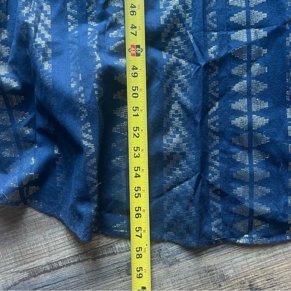 Elan Women’s Navy Metallic Gold Arrow Print Balloon Bottom Maxi Dress Size Md - Picture 5 of 8